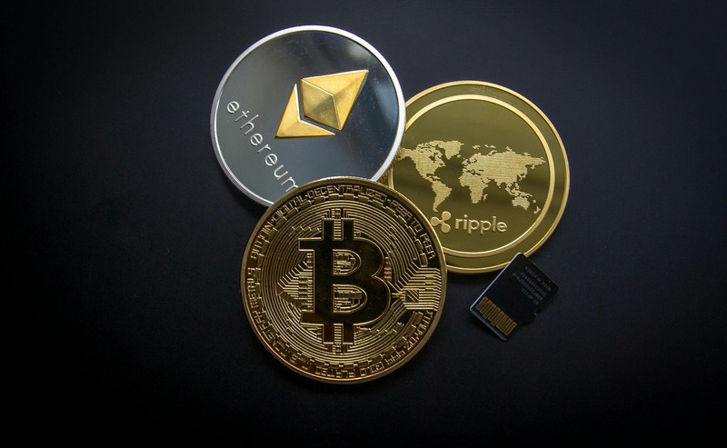 Cryptocurrency trading background showing Bitcoin and Ethereum market